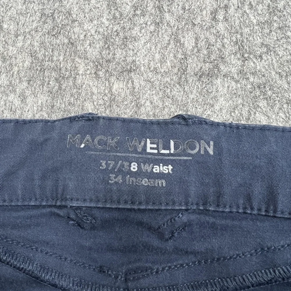 Mack Weldon Pants Mens 38x34 Navy Blue Stretch Chino Casual Straight Actual38x32
